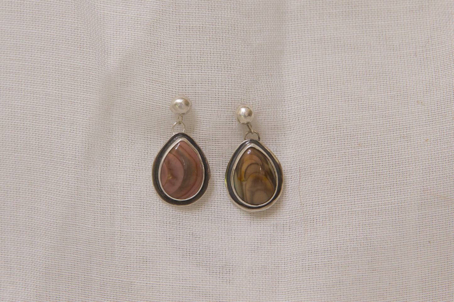 Pink and brown jasper earrings