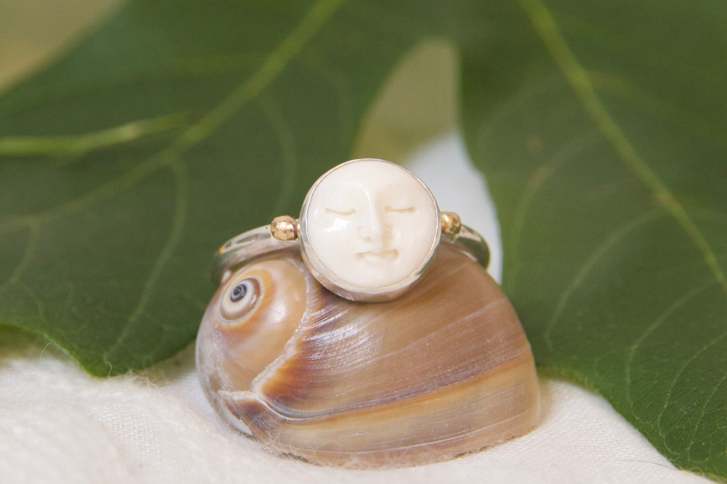 One of a kind whimsical face ring