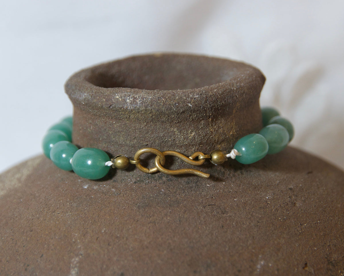 Bronze and green pomegranate necklace beaded aventurine 