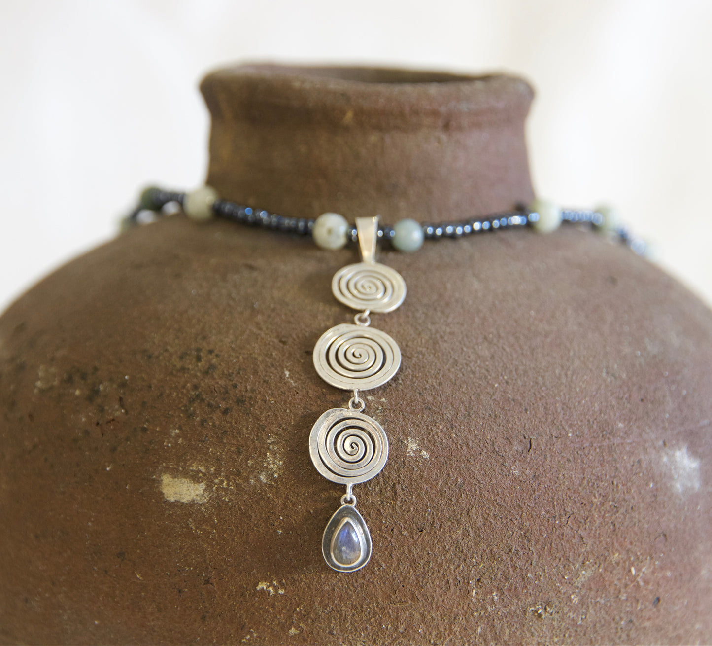 Current labradorite and jadeite necklace