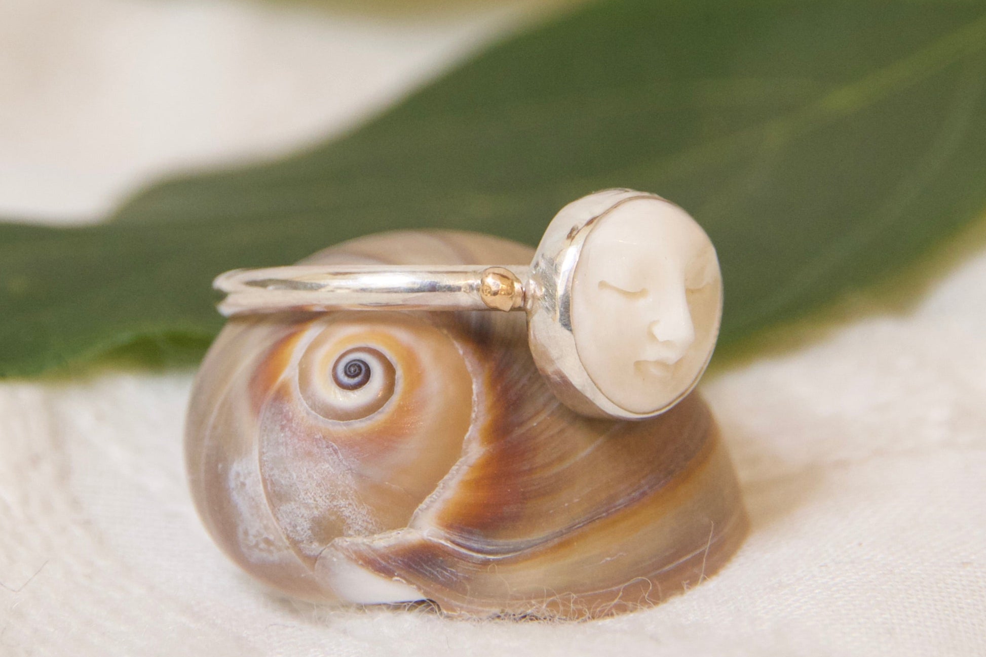 Sterling silver one of a kind face ring