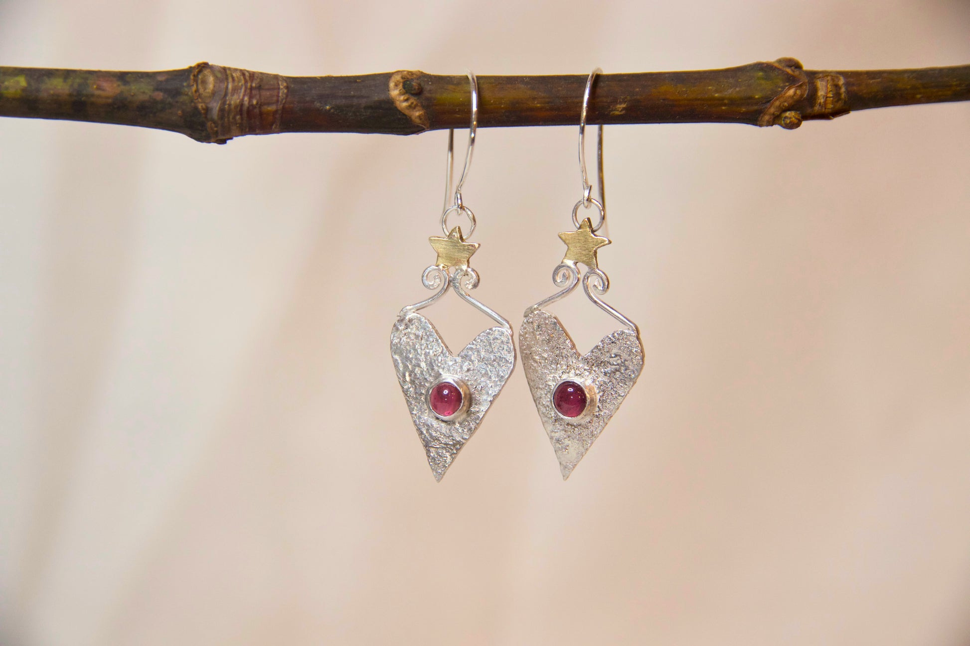 Sterling silver and brass whimsical earrings
