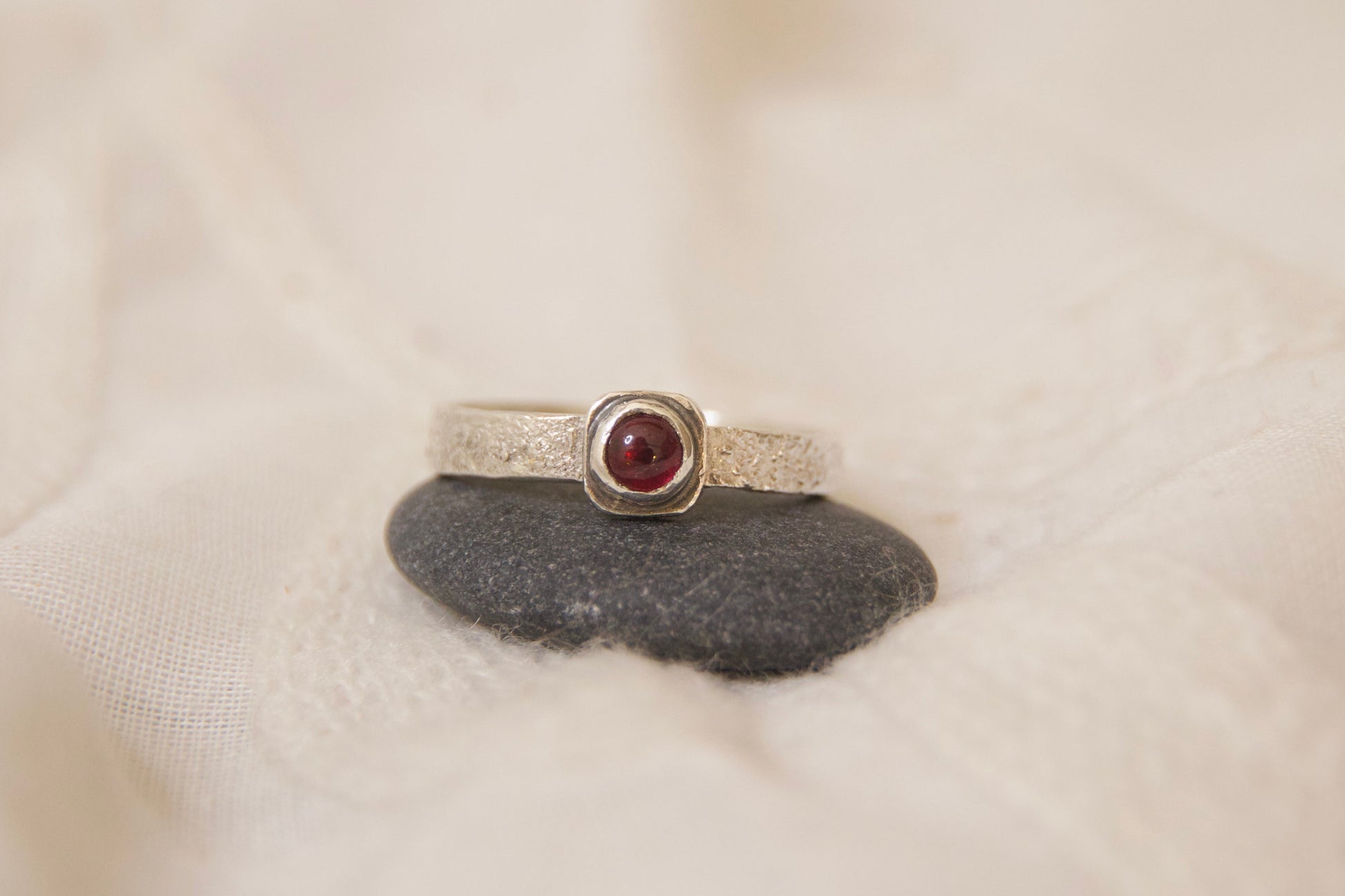 Handmade sterling silver ring unique square setting whimsical jewelry