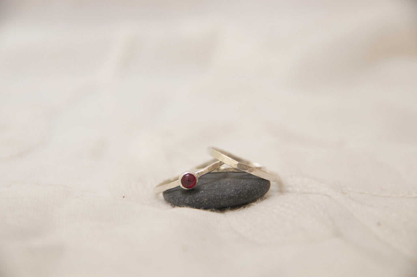 Sterling silver hammered rings