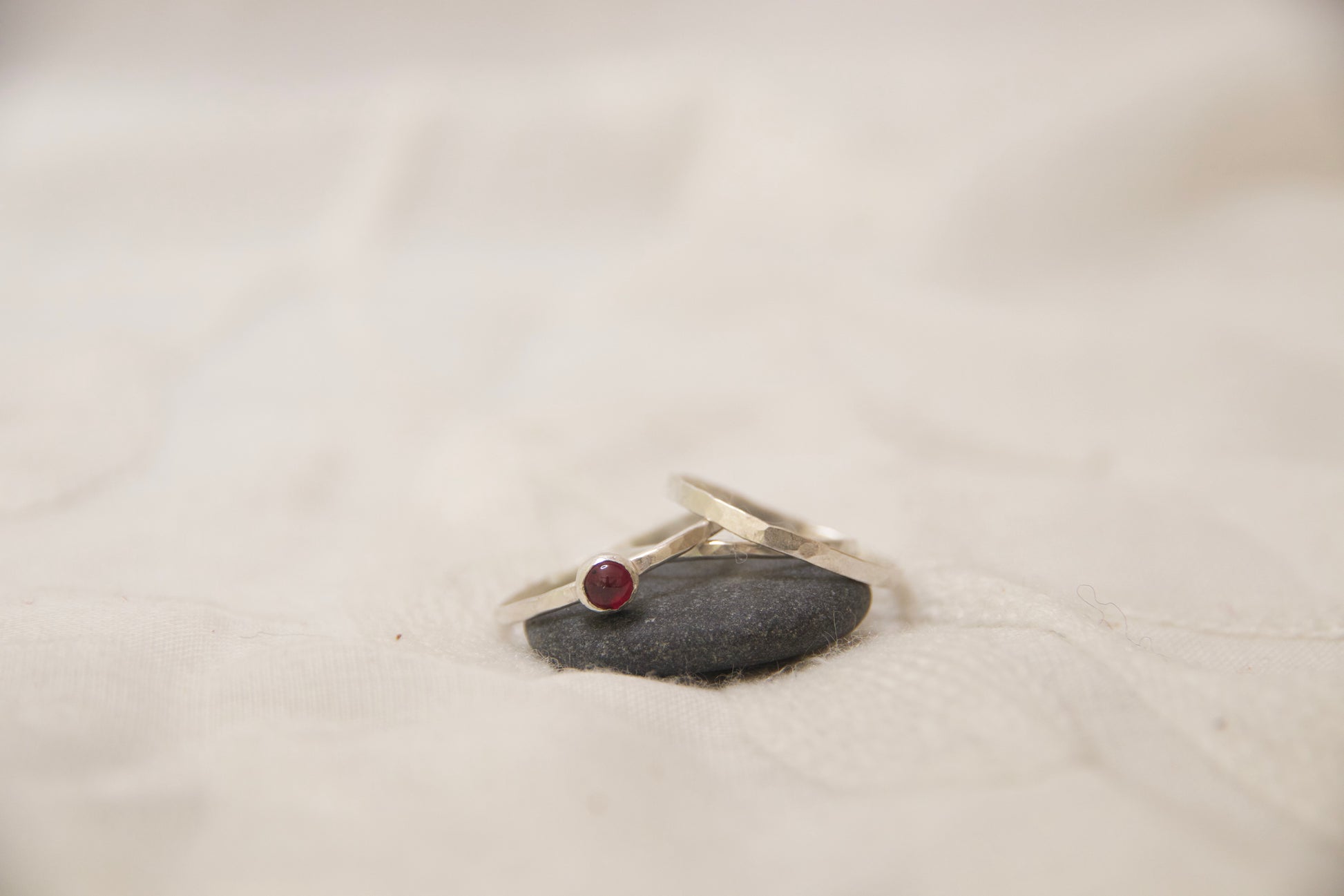 Sterling silver hammered rings