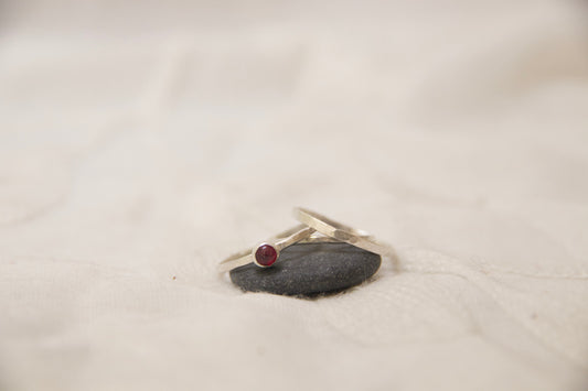 Sterling silver hammered rings