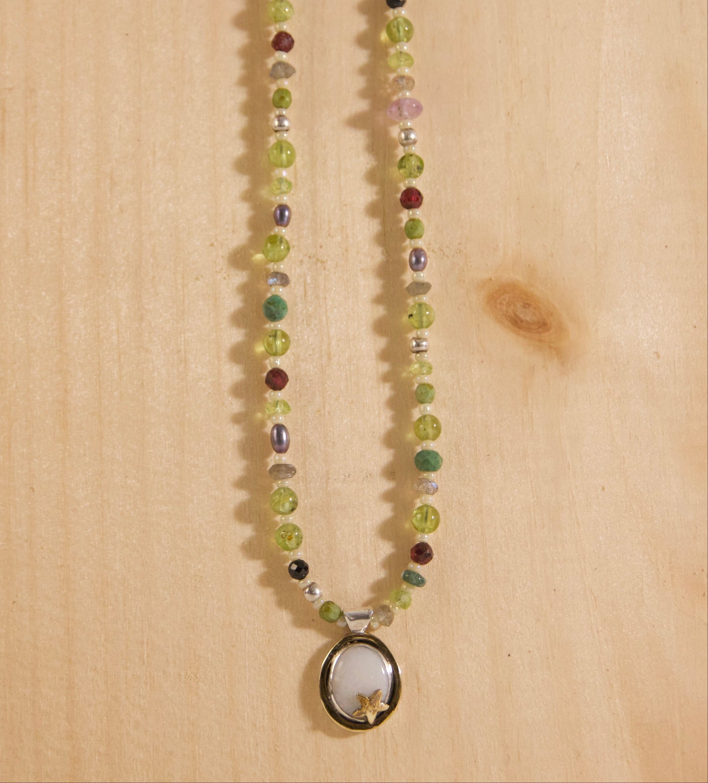 Gemstone and opal necklace 