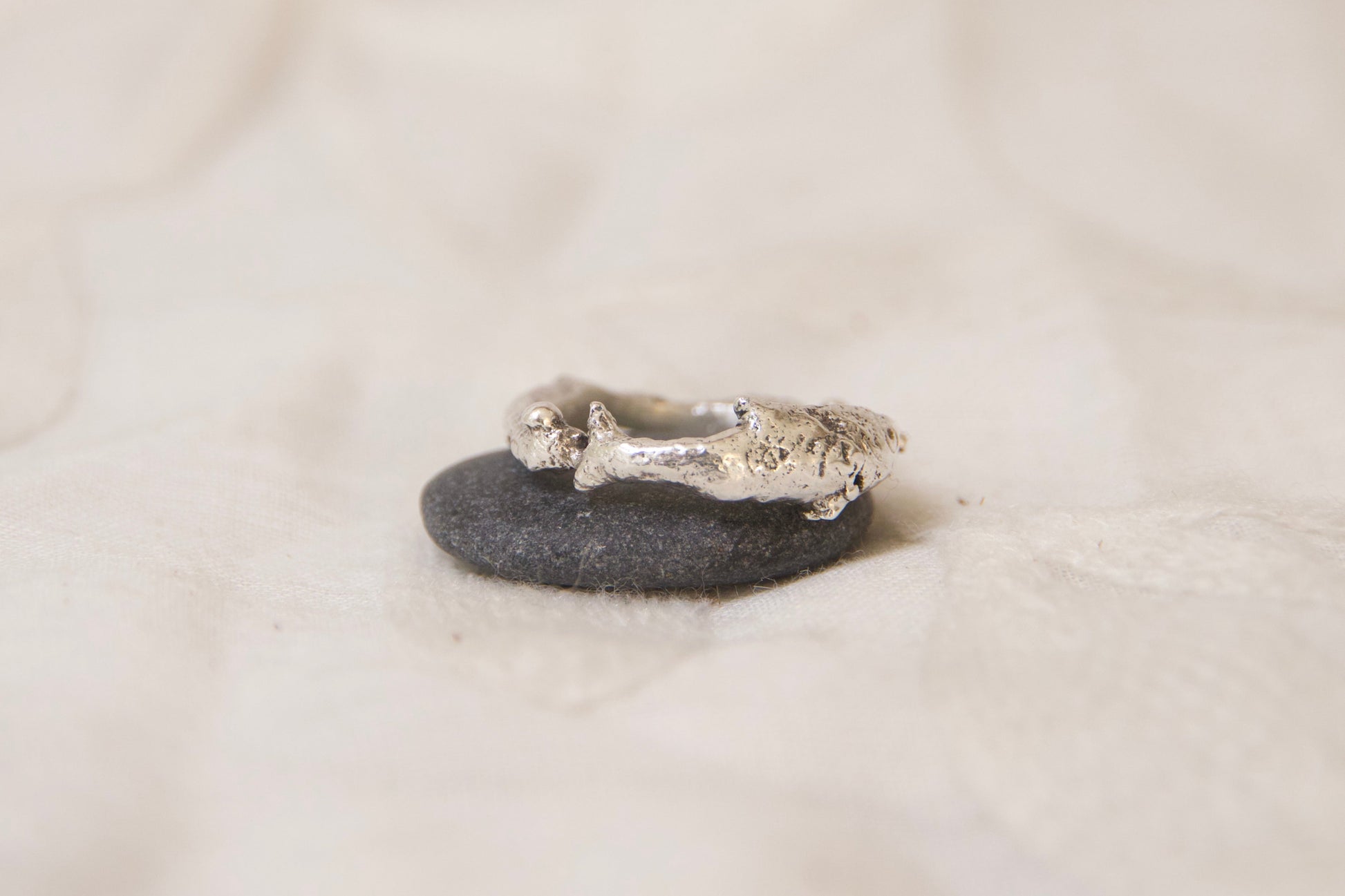Unique squiggle fish ring sterling silver handmade fish 