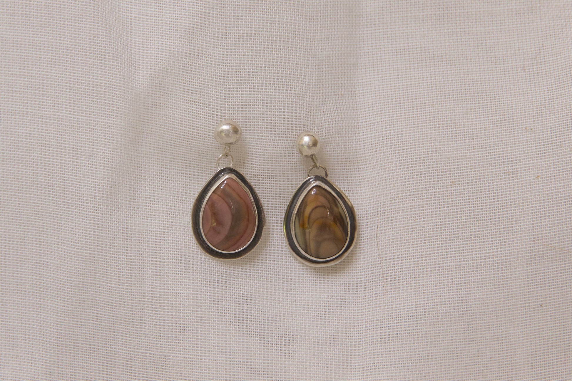 Pink and brown jasper earrings