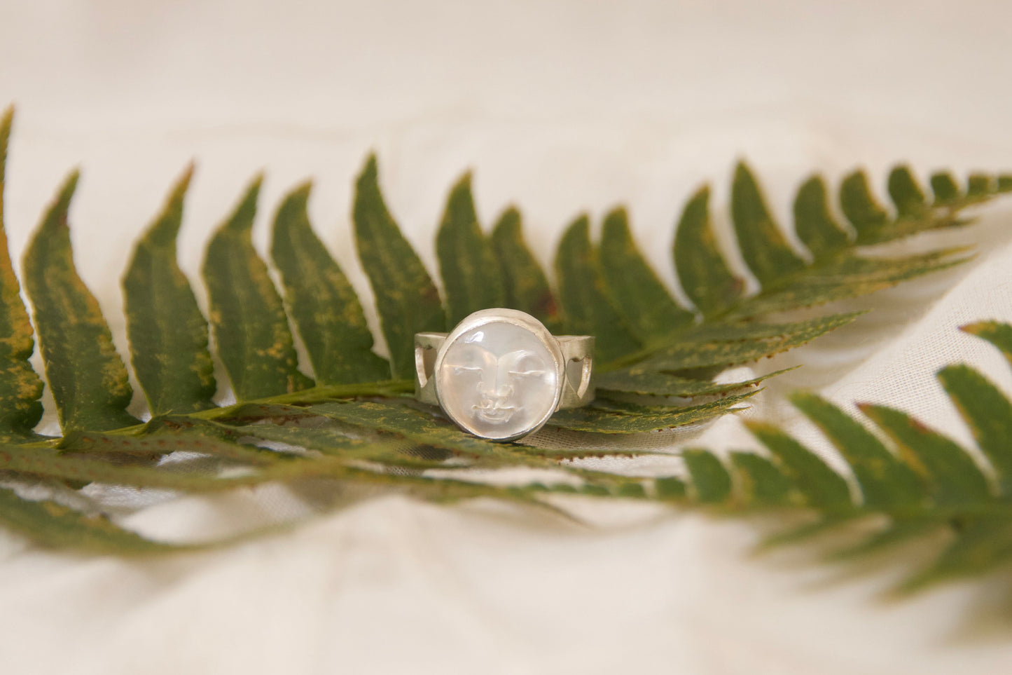 Side profile of handmade one of a kind sterling silver ring