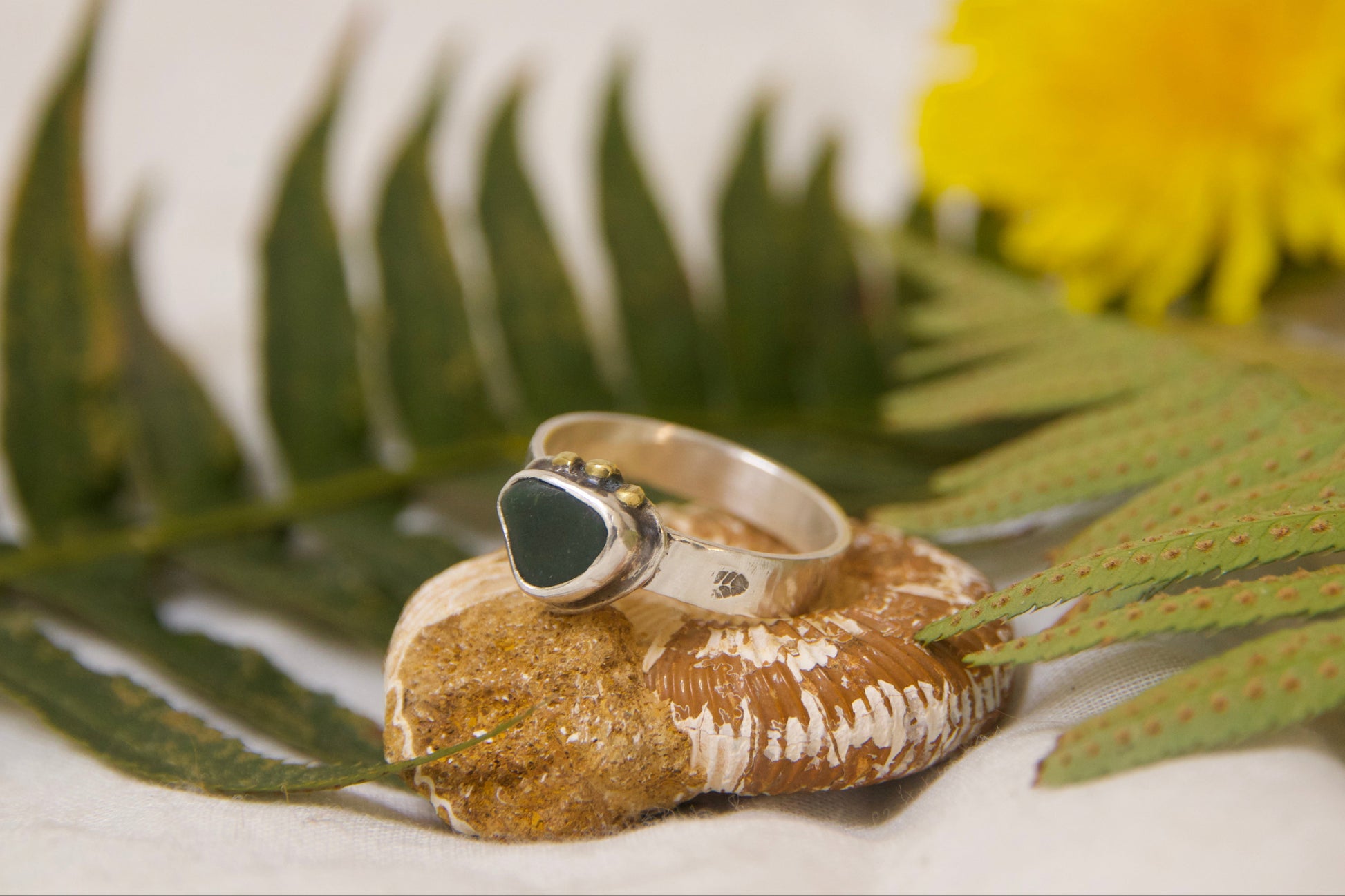 Beach pebble ring fun unique one of a kind ring 