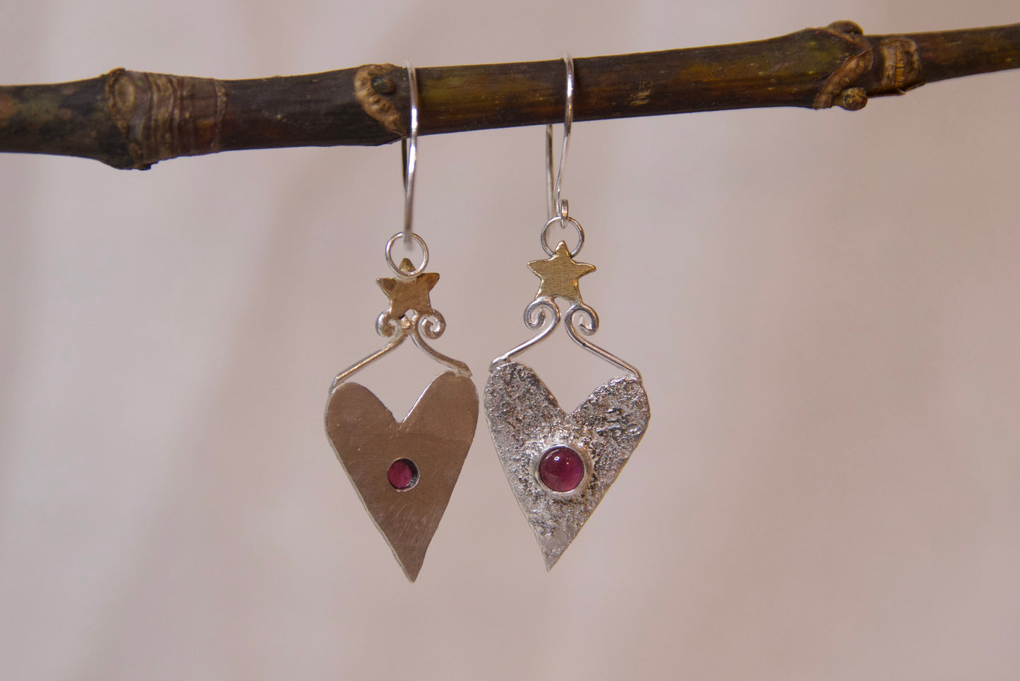 Pink garnet earrings