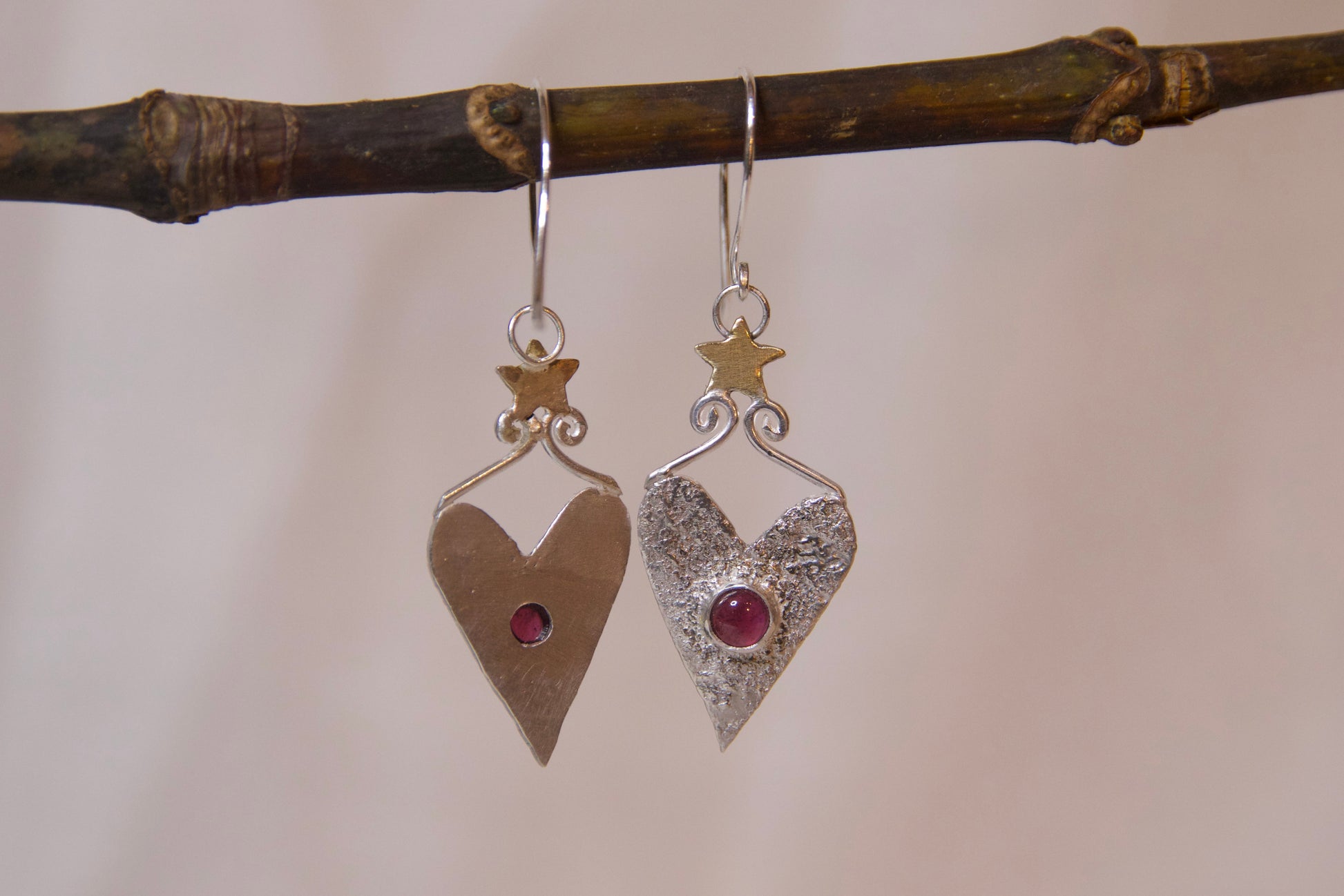 Pink garnet earrings