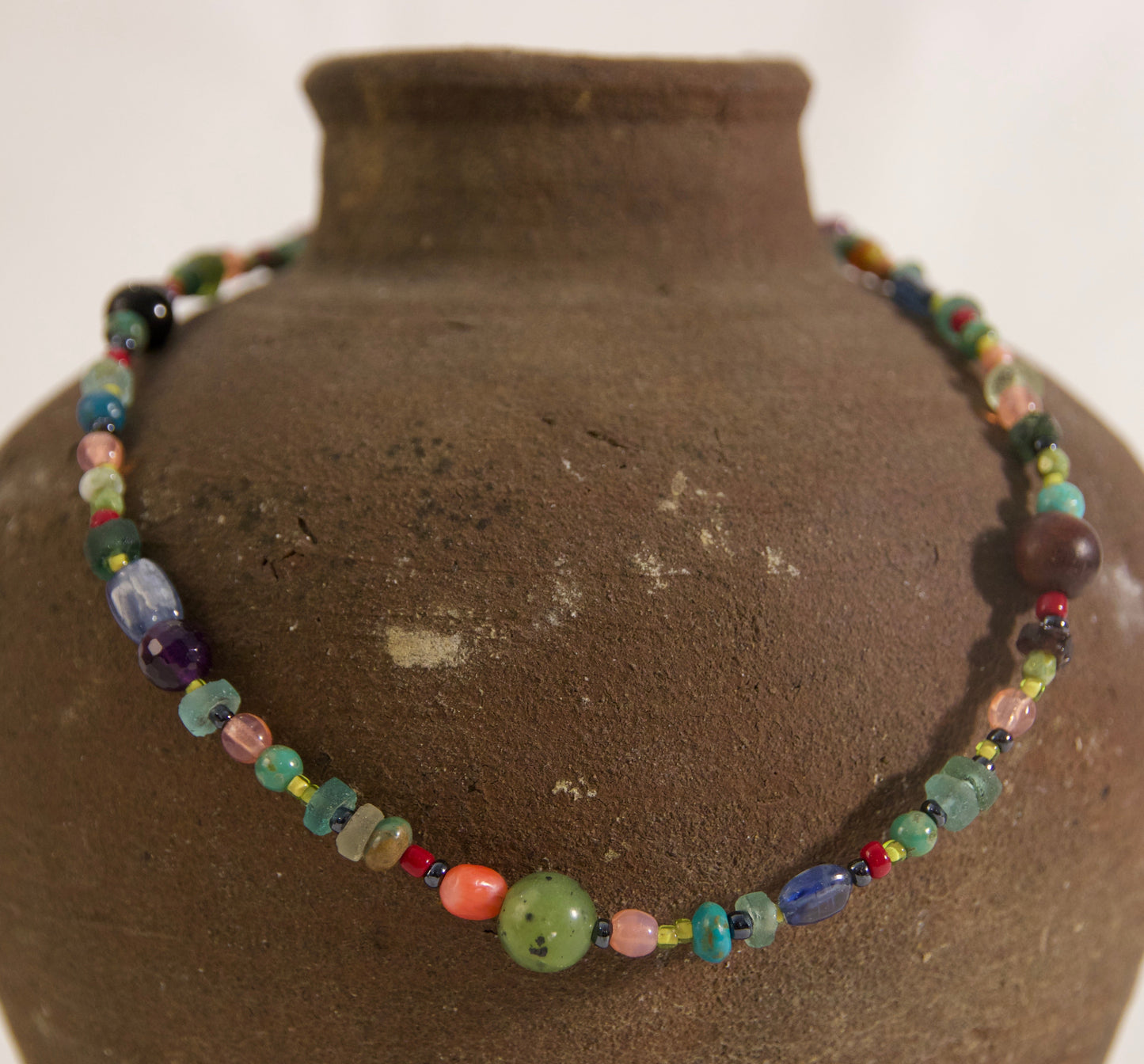 Colorful gemstone necklace