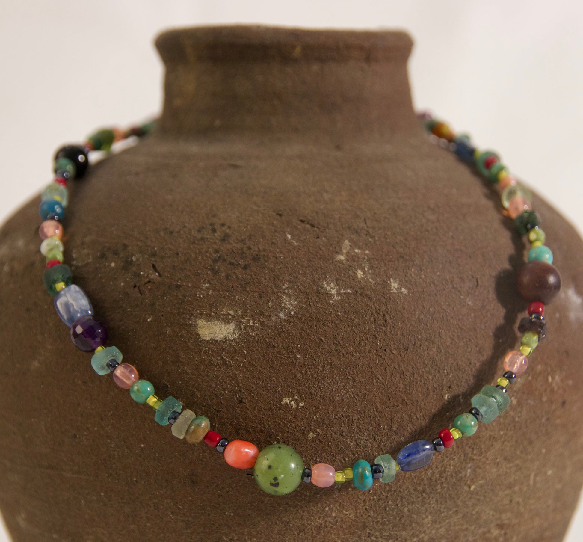 Colorful gemstone necklace