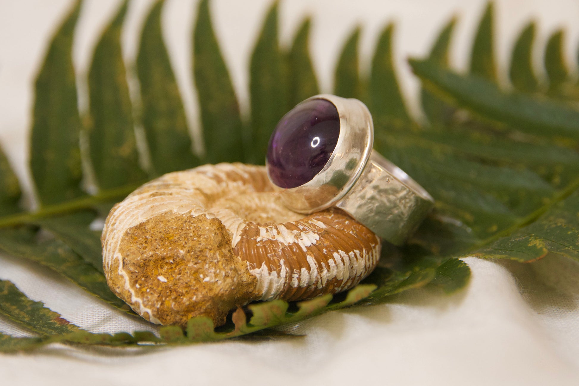 Whimsical sterling silver ammonite ring handcrafted with love 