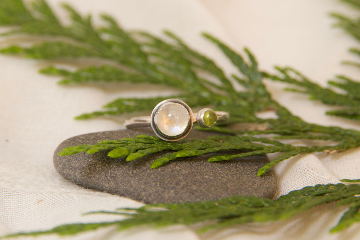 One of a kind round stone ring