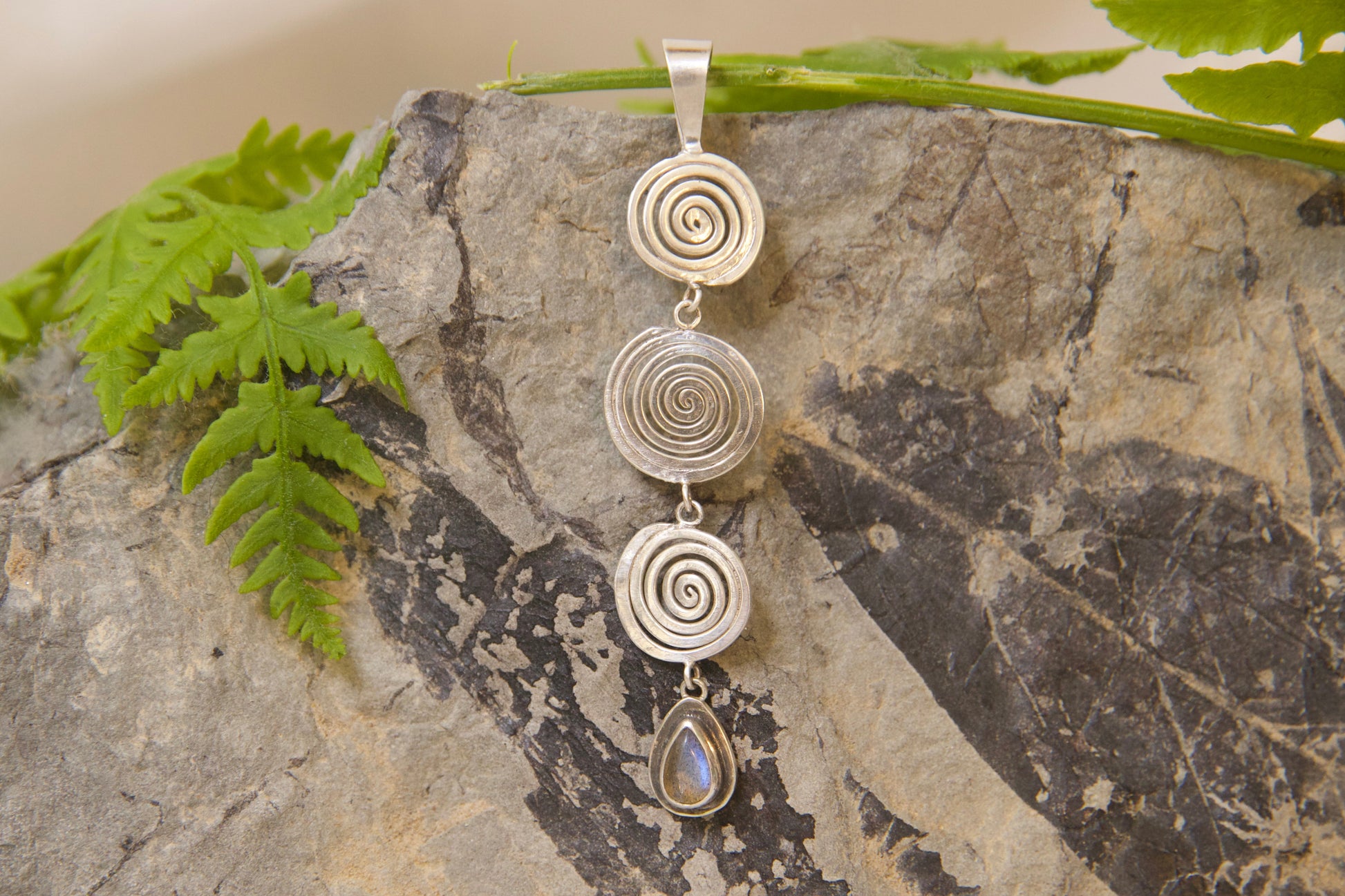 Blue and silver pendant one of a kind