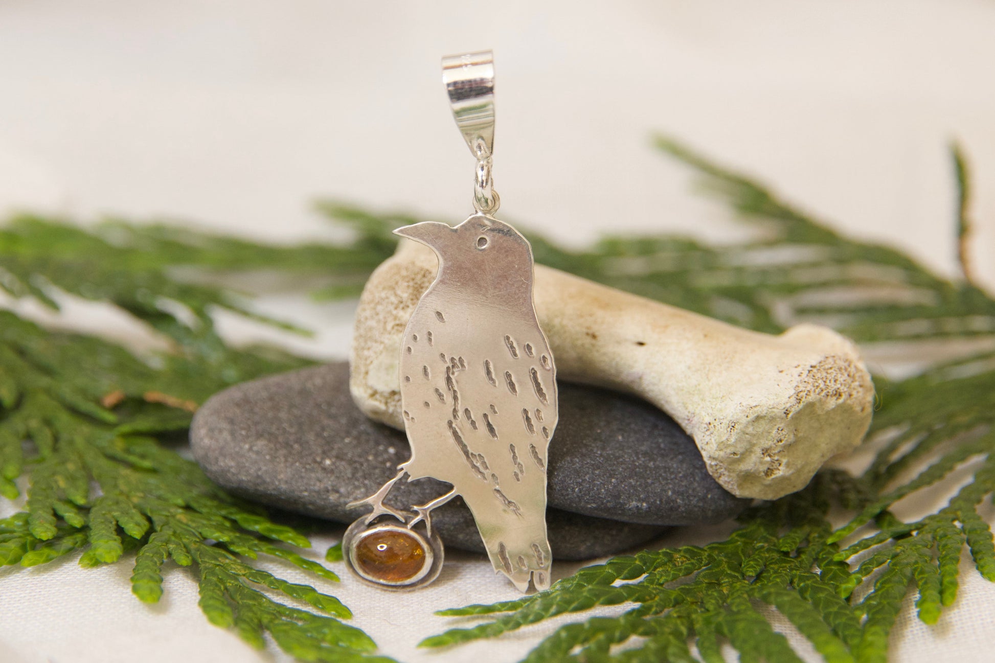 Unique one of a kind raven bird jewelry