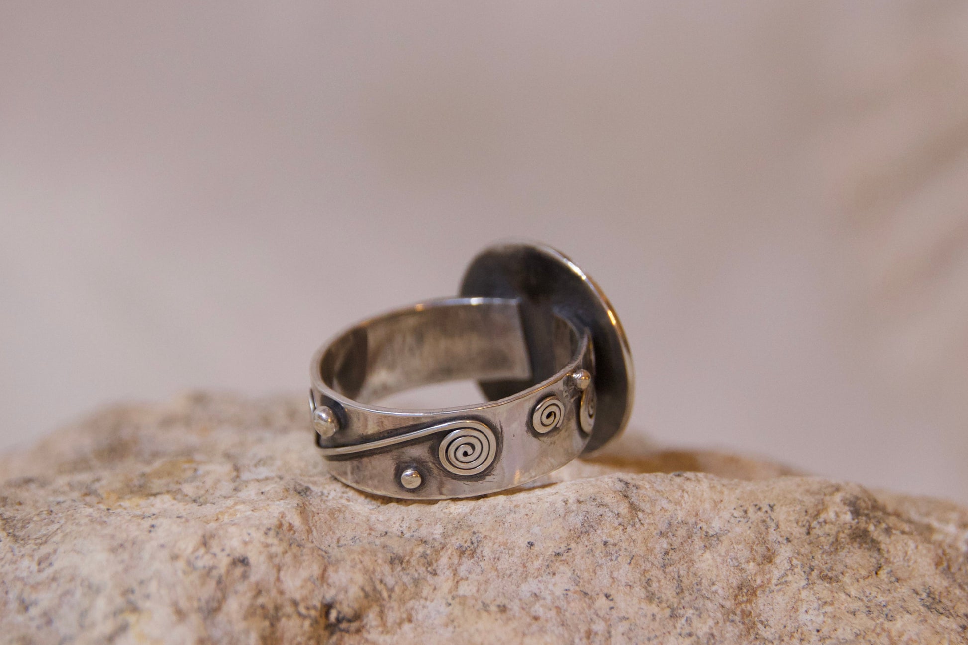 One of a kind patterned design ring