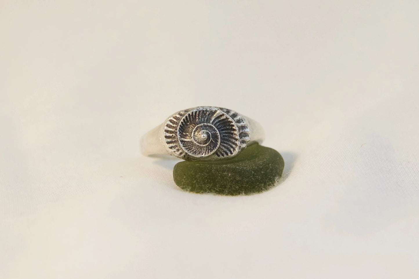 Sterling silver ammonite ring