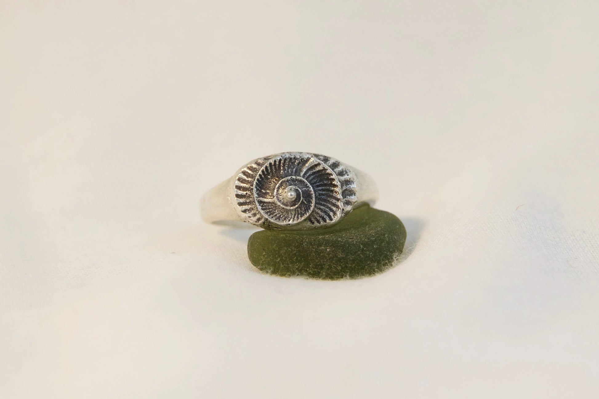 Sterling silver ammonite ring