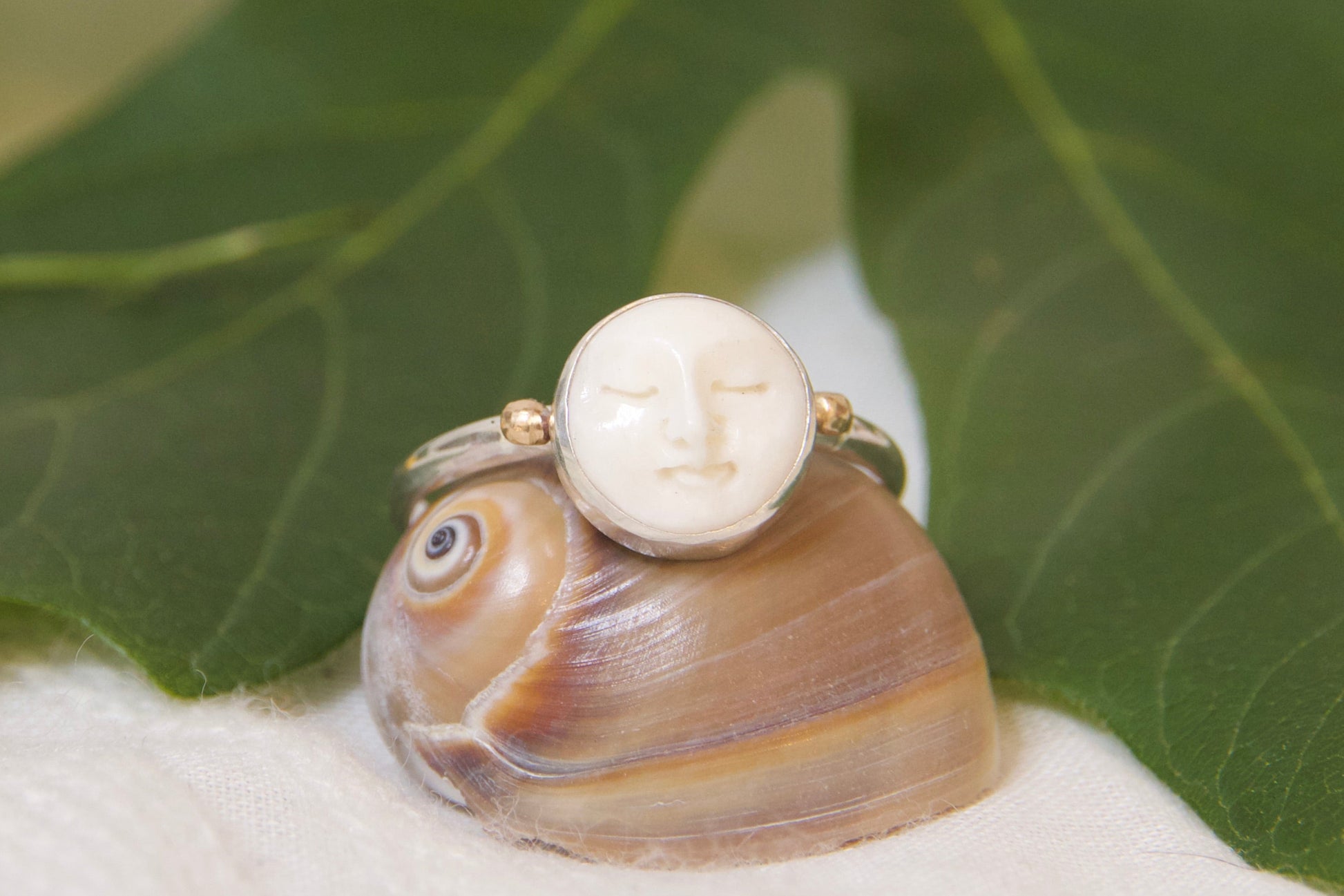 One of a kind whimsical face ring