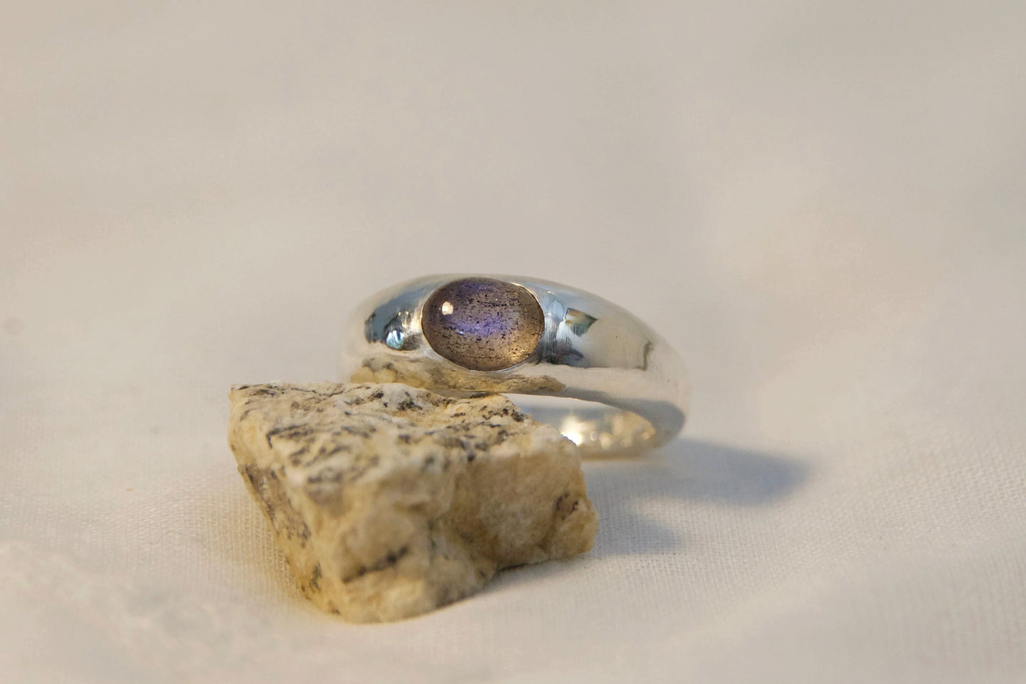 Sterling silver labradorite ring whimsical artisan made ring