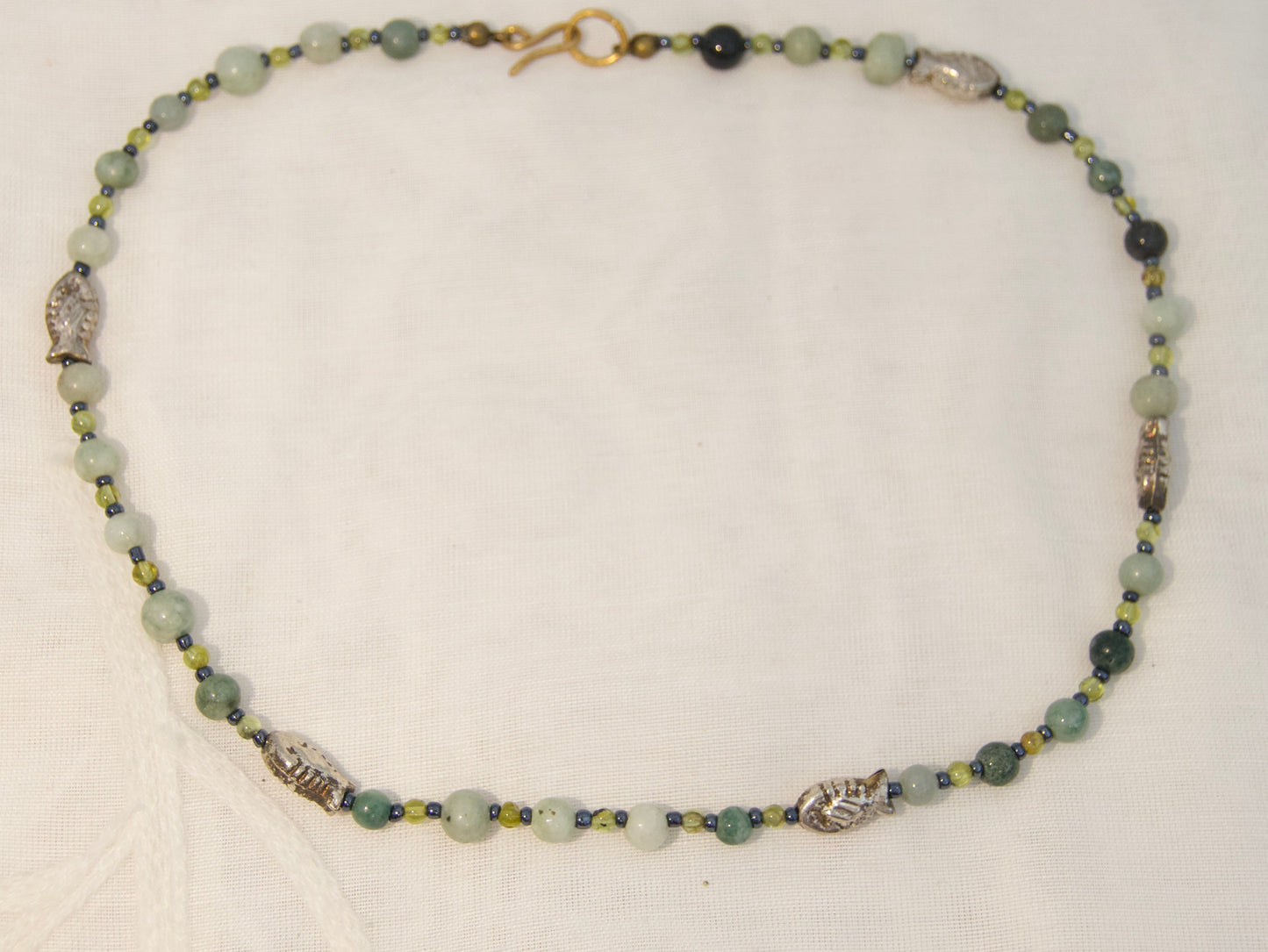 Jadeite and peridot necklace