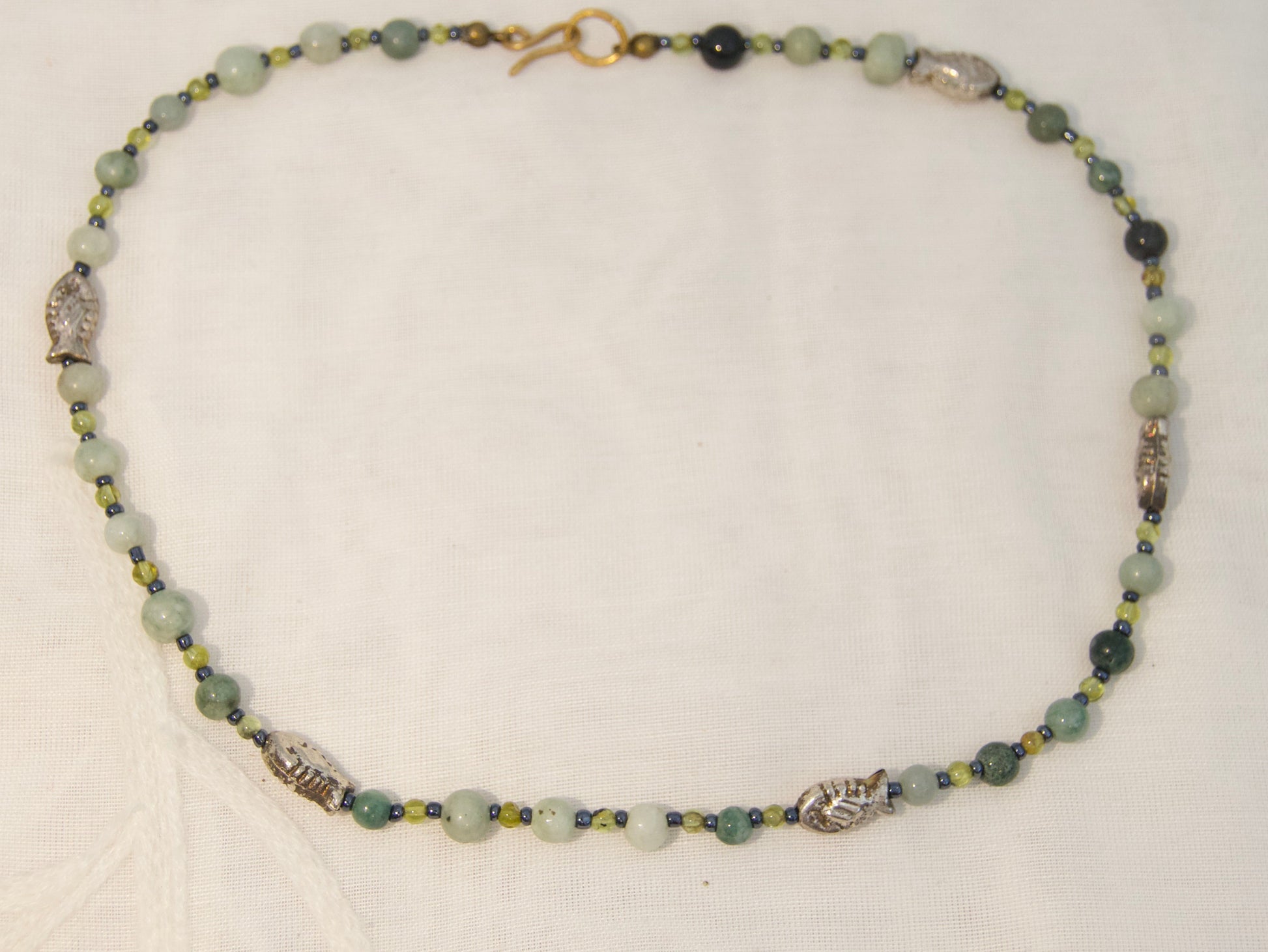Jadeite and peridot necklace